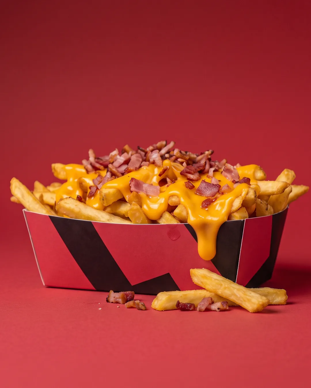 Patatine cheddar e bacon