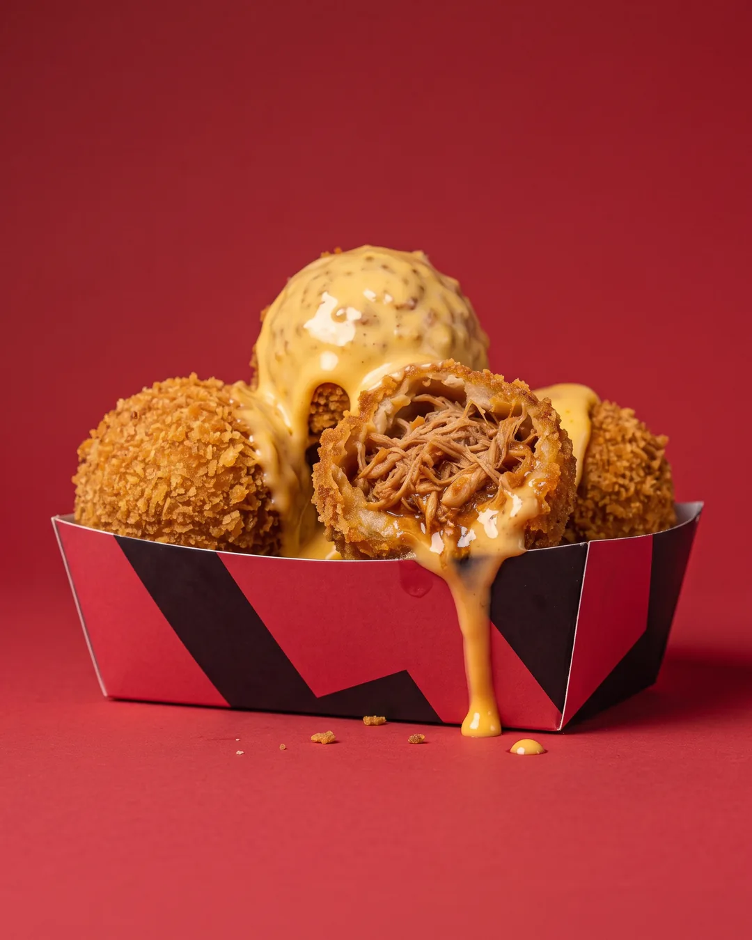Polpette pulled pork con formaggio fuso 4 pz